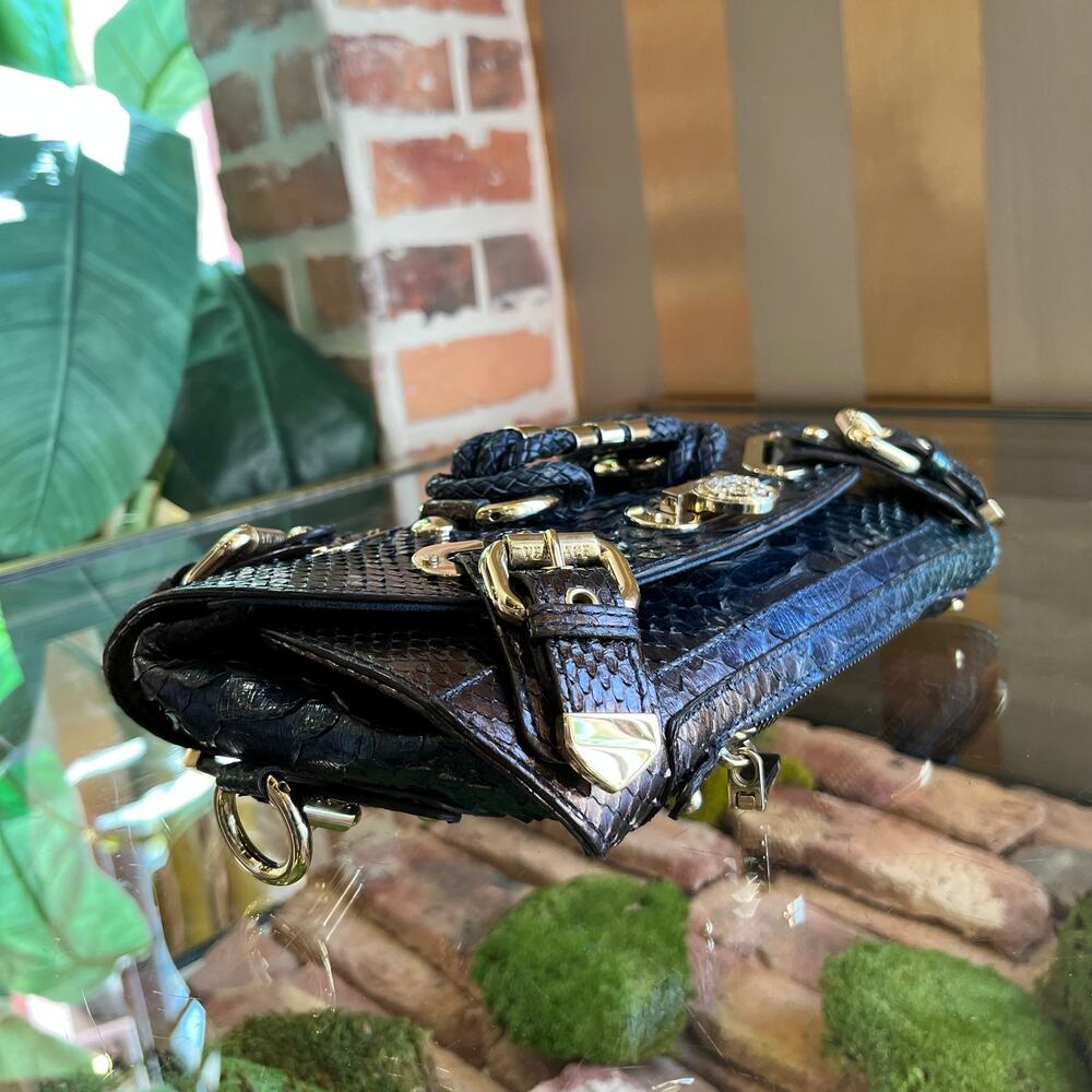 Versace Canyon Multicolor Ombre Python Clutch - image 5